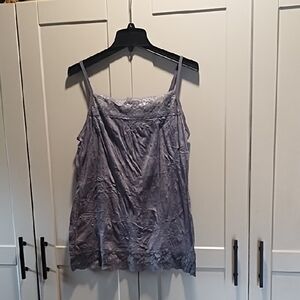 Maurices medium gray Crinkle Lace-Trim Camisole